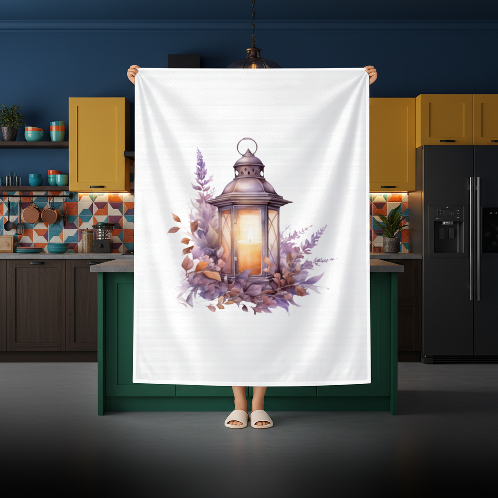 Cottagecore Lavender and Leaves Lantern 