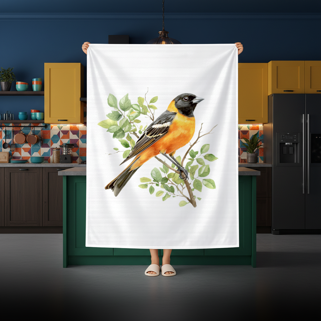 Baltimore Oriole on Branch Rectangular Tablecloth
