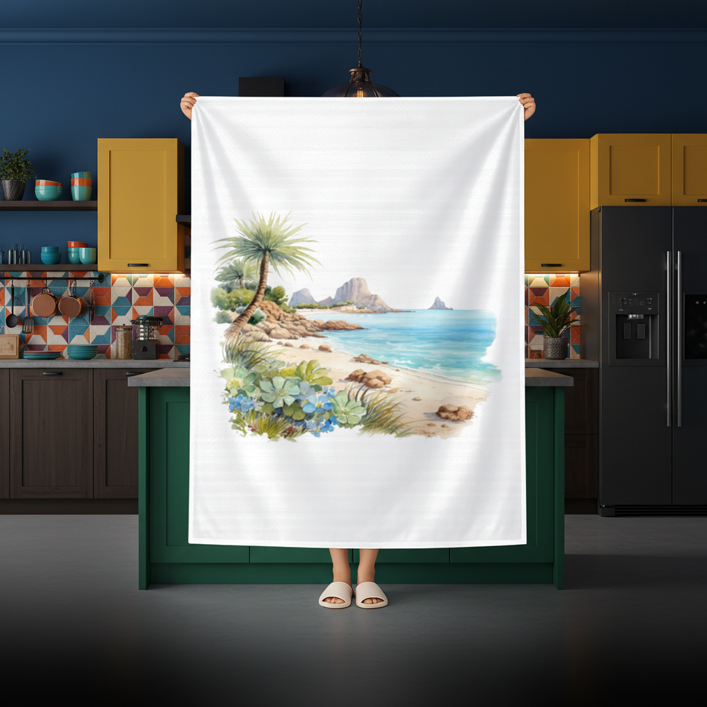 Tropical Palm Tree and Turquoise Sea 