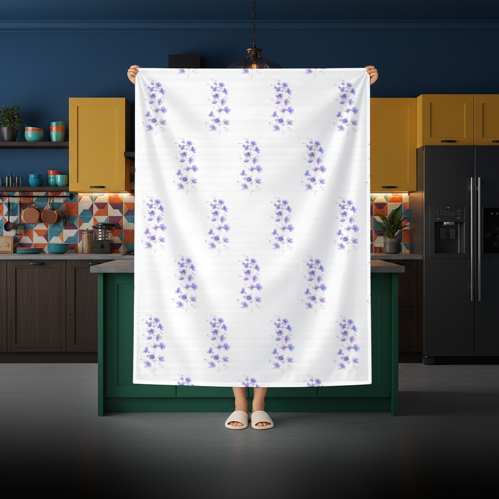 Delicate Blue Flax Wildflowers Rectangular Tablecloth