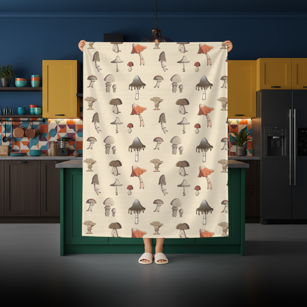 Sad Mushrooms Rectangular Tablecloth