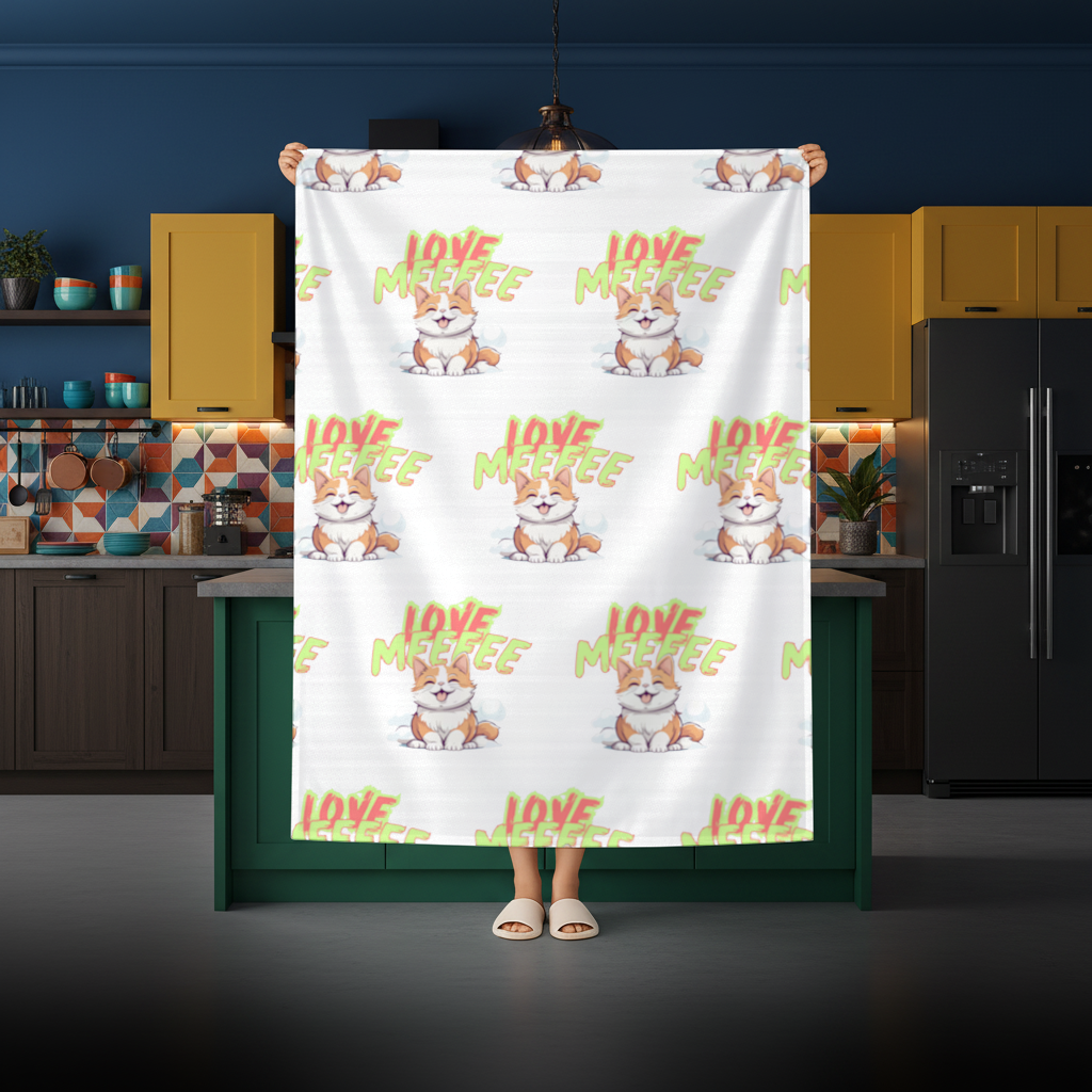 Cute Orange Cat Love Me Rectangular Tablecloth