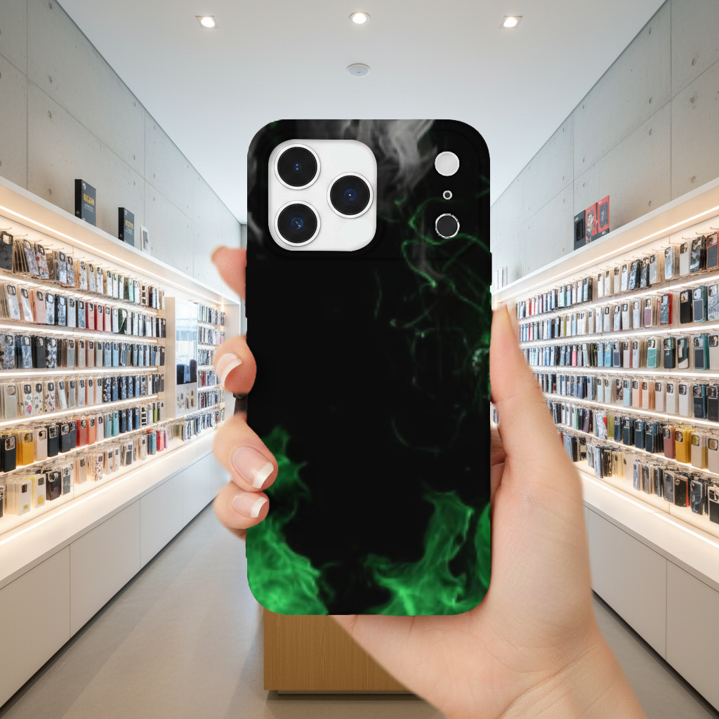 Green and black smokes iPhone 17 Pro Max Case
