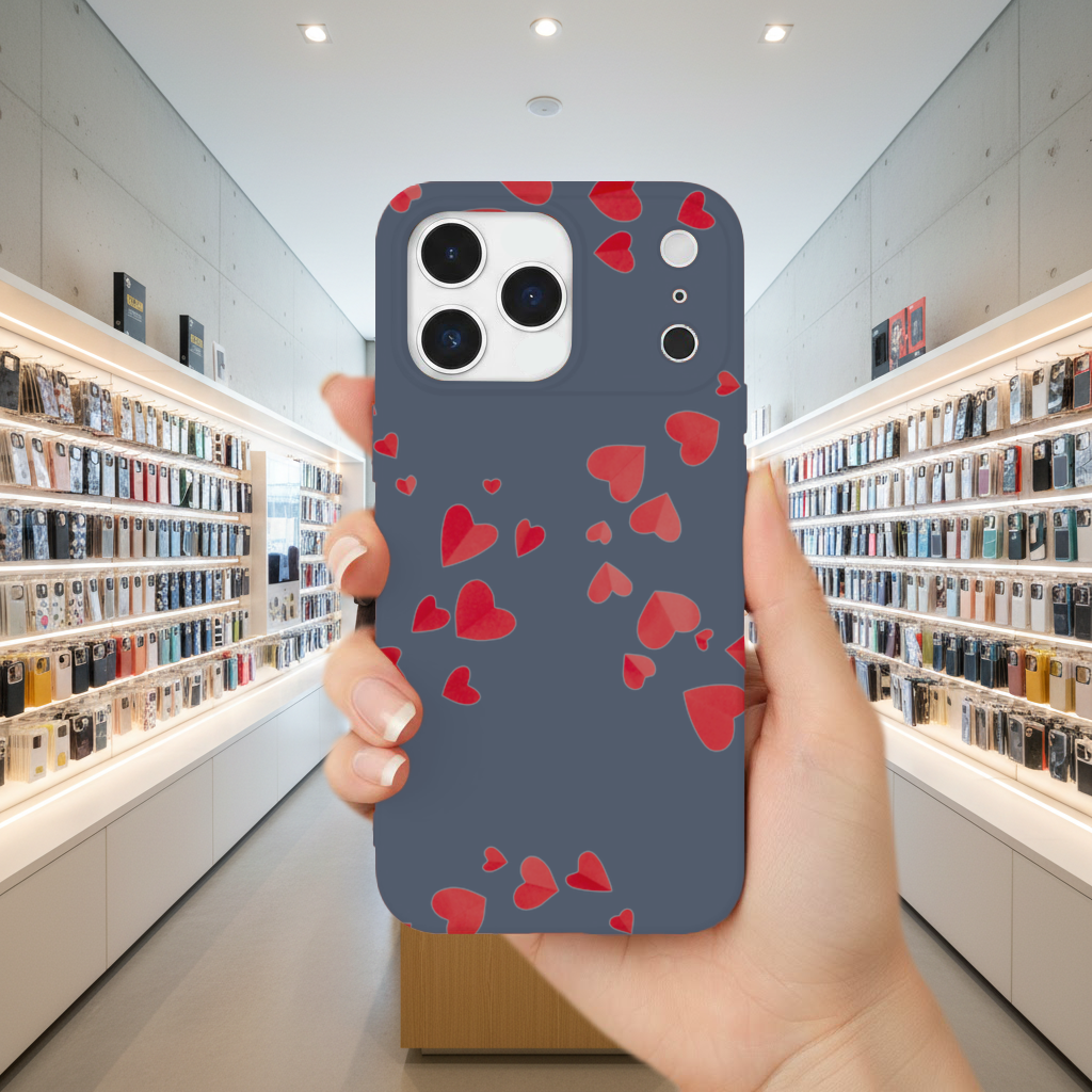 Red Hearts Frame Design iPhone 17 Pro Max Case