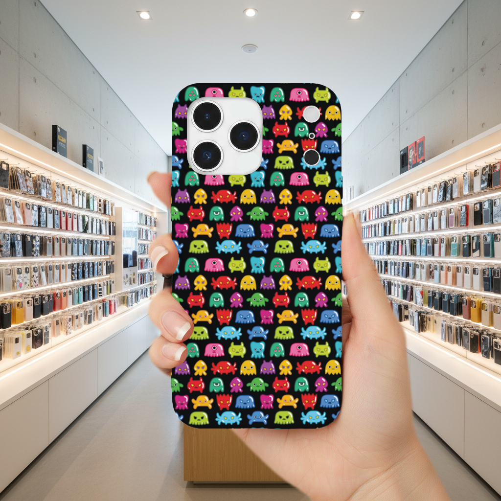 Cute Colorful Monsters Seamless Pattern iPhone 17 Pro Max Case
