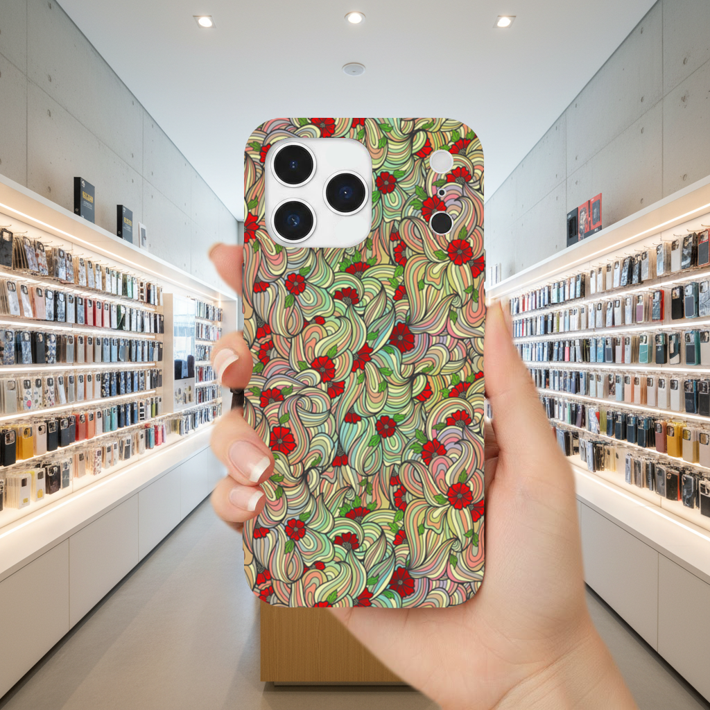 Floral Retro Wavy Pattern iPhone 17 Pro Max Case