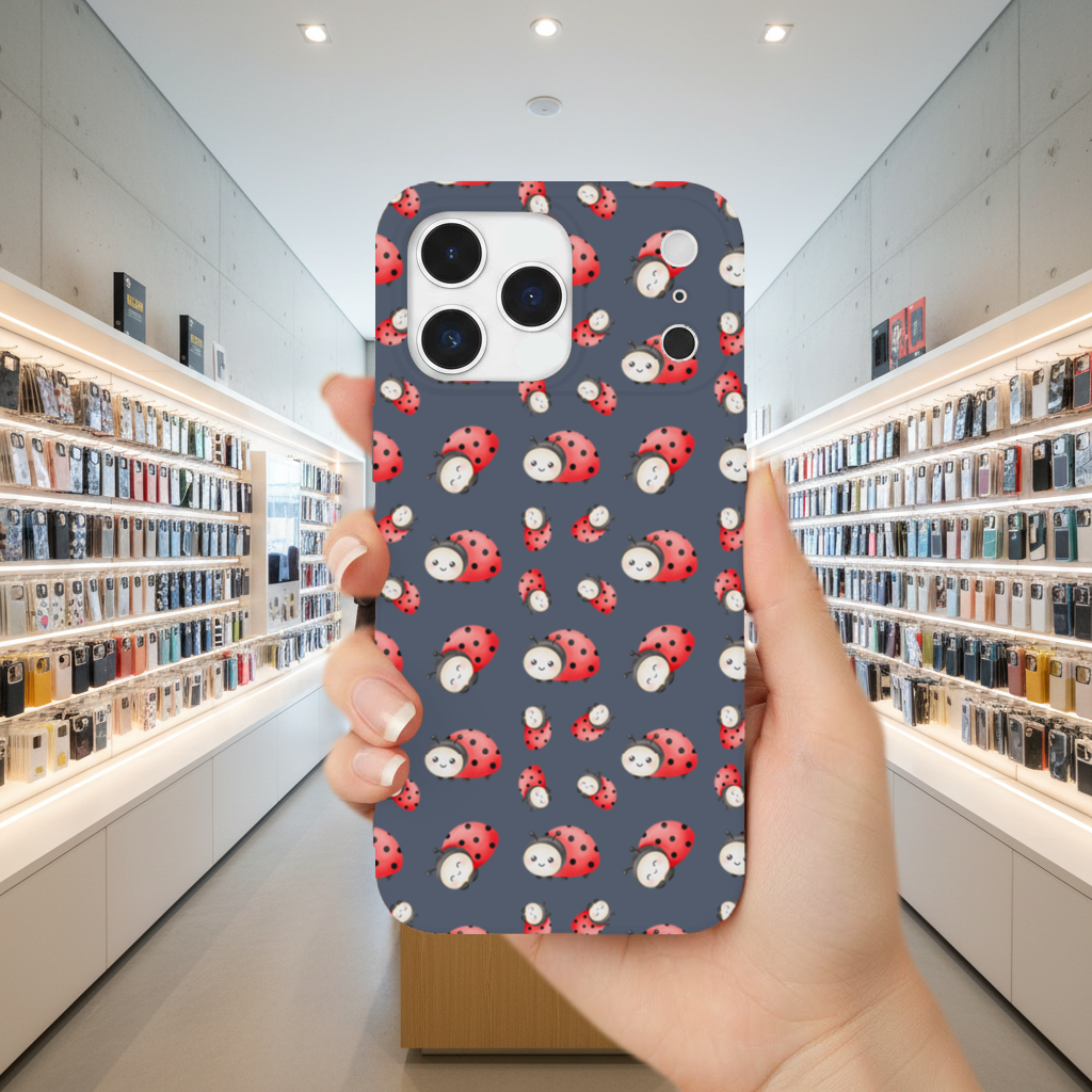 Cute Kawaii Ladybug Pattern iPhone 17 Pro Max Case