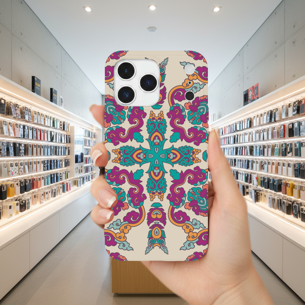 Colorful Oriental Symmetrical Mandala Pattern iPhone 17 Pro Max Case