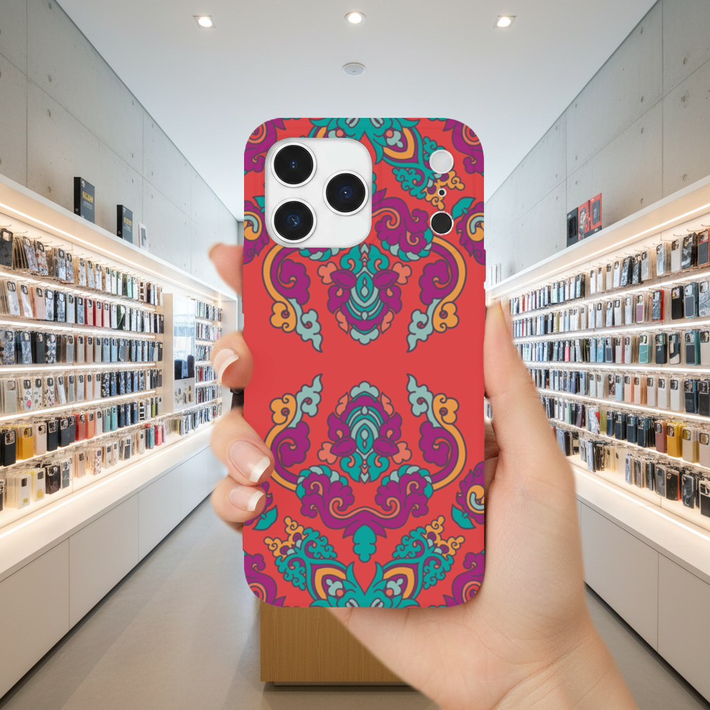 Vibrant Red Oriental Mandala Pattern iPhone 17 Pro Max Case