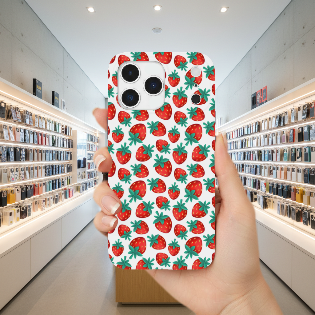 Vibrant Red Strawberry Summer Pattern iPhone 17 Pro Max Case