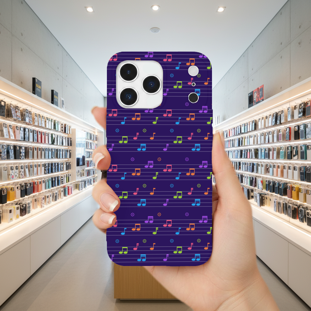 Colorful Music Notes and Modern Rhythm Seamless Pattern iPhone 17 Pro Max Case