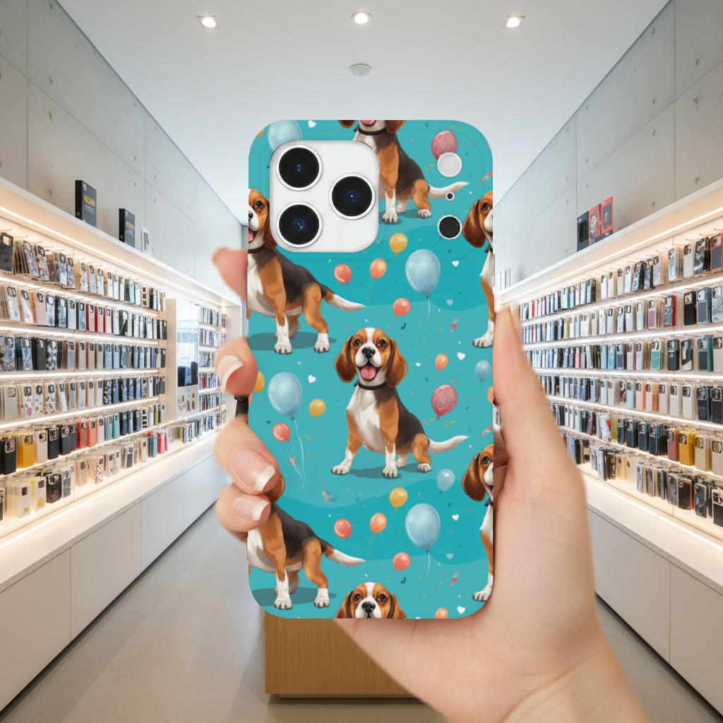 Cute Beagle Dog and Colorful Balloons Seamless Pattern iPhone 17 Pro Max Case