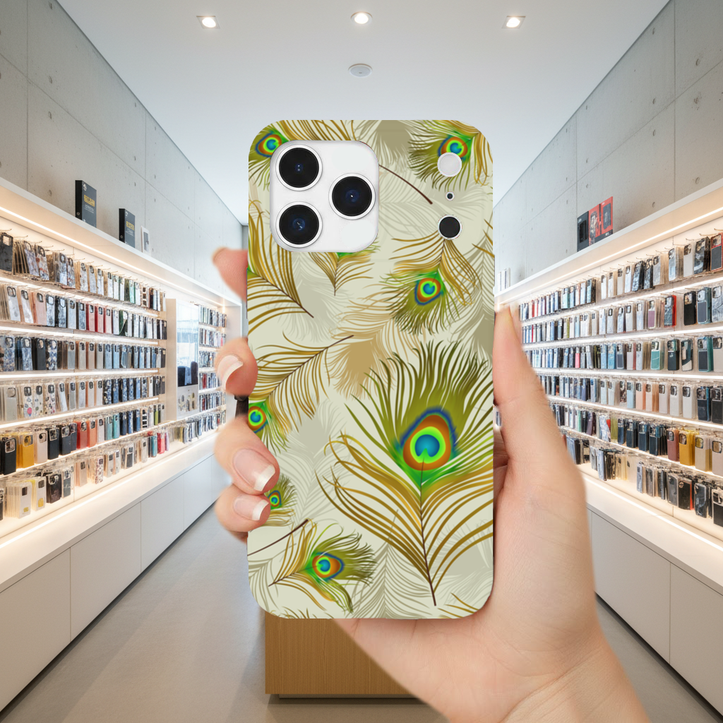 Elegant Peacock Feathers and Exotic Nature Seamless Pattern iPhone 17 Pro Max Case