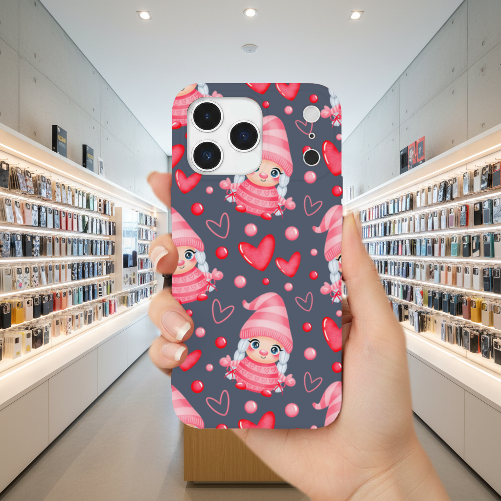 Cute Pink Baby Girl Valentines Day Heart Pattern Design iPhone 17 Pro Max Case