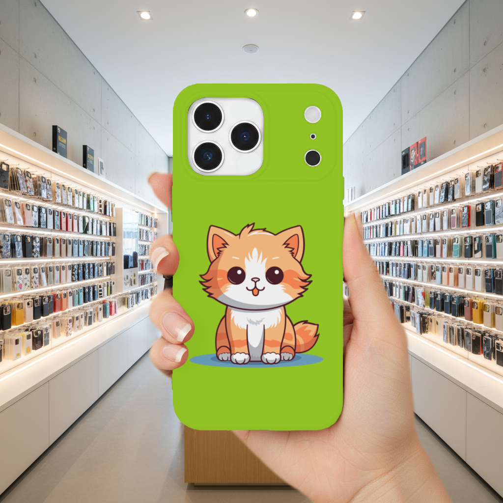 Cute Orange Cat Illustration iPhone 17 Pro Max Case