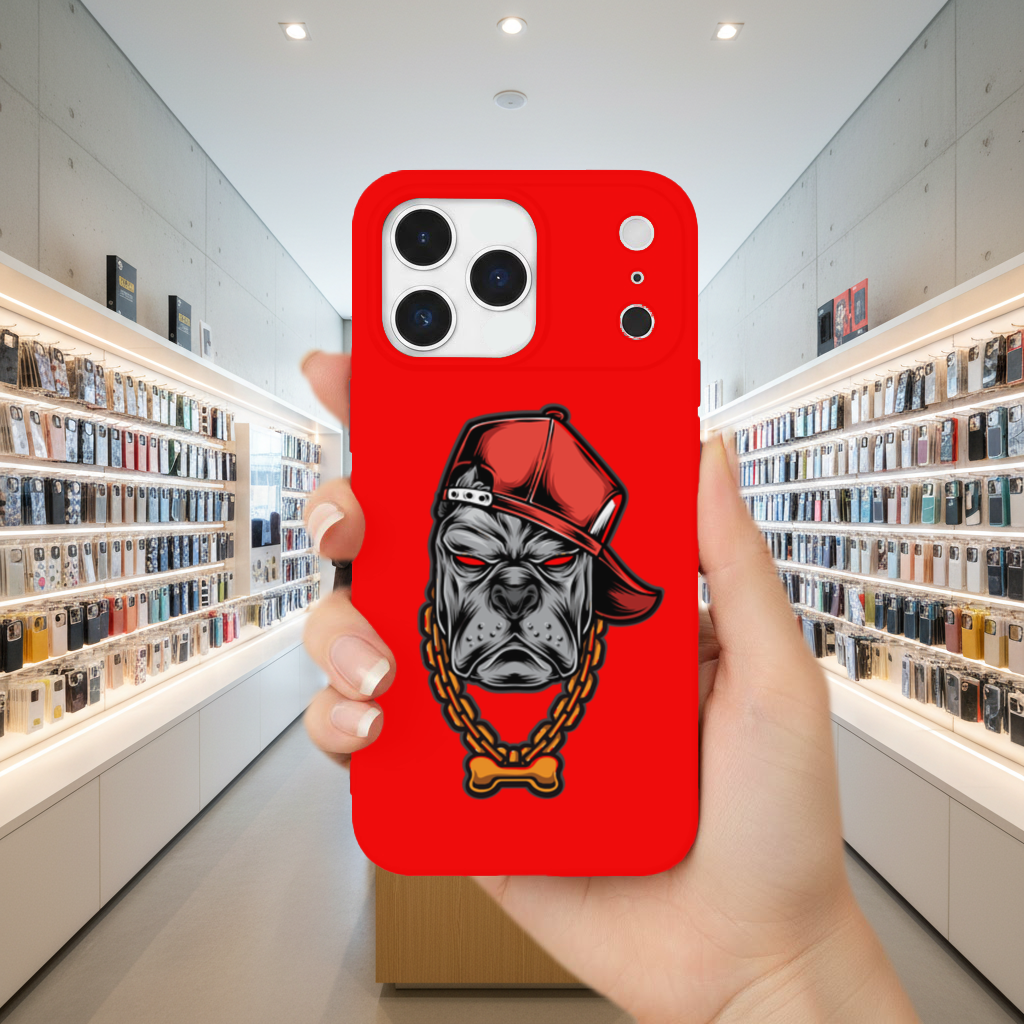 Hip Hop Style Gangster Dog Illustration iPhone 17 Pro Max Case