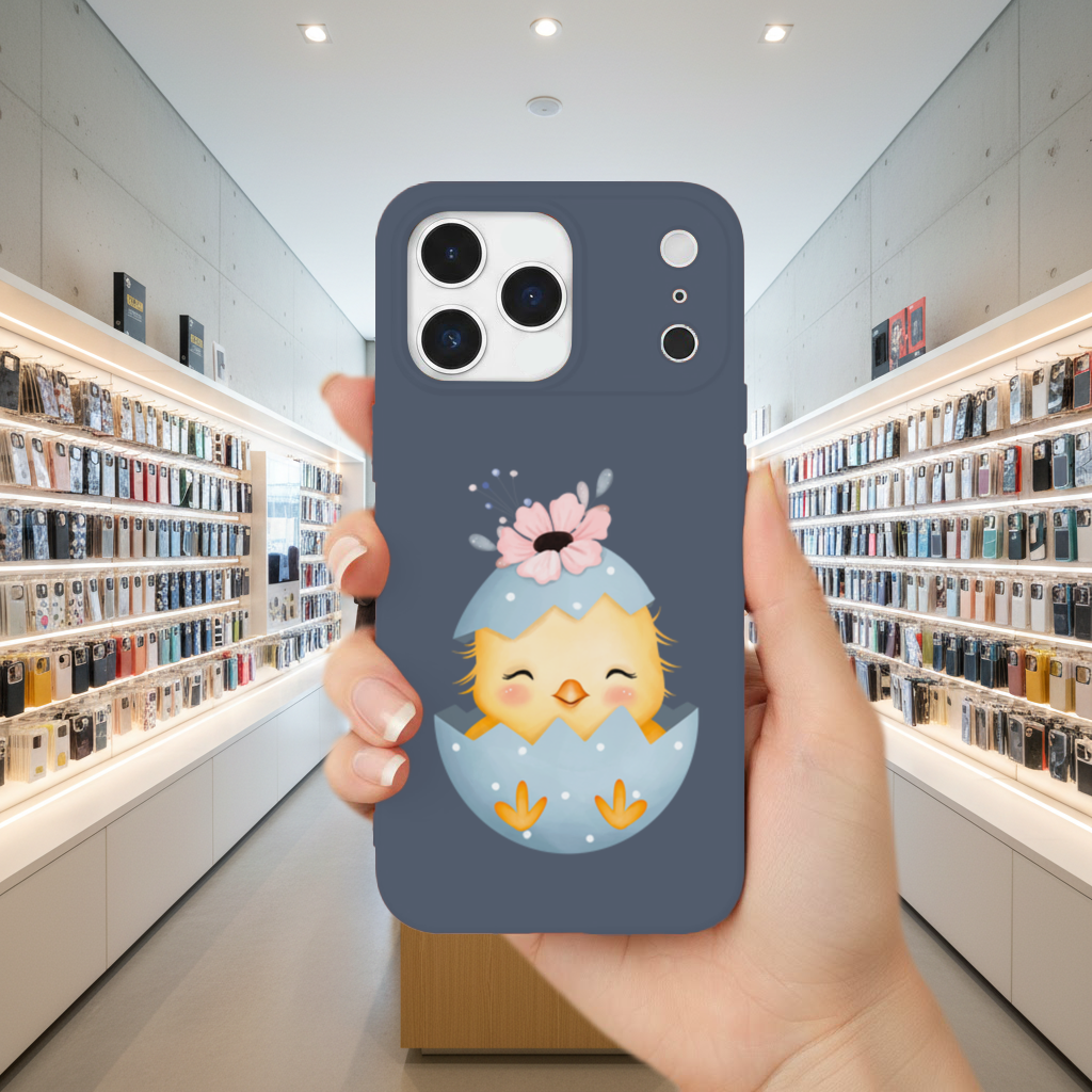 Cute Chick in Egg with Floral Hat iPhone 17 Pro Max Case