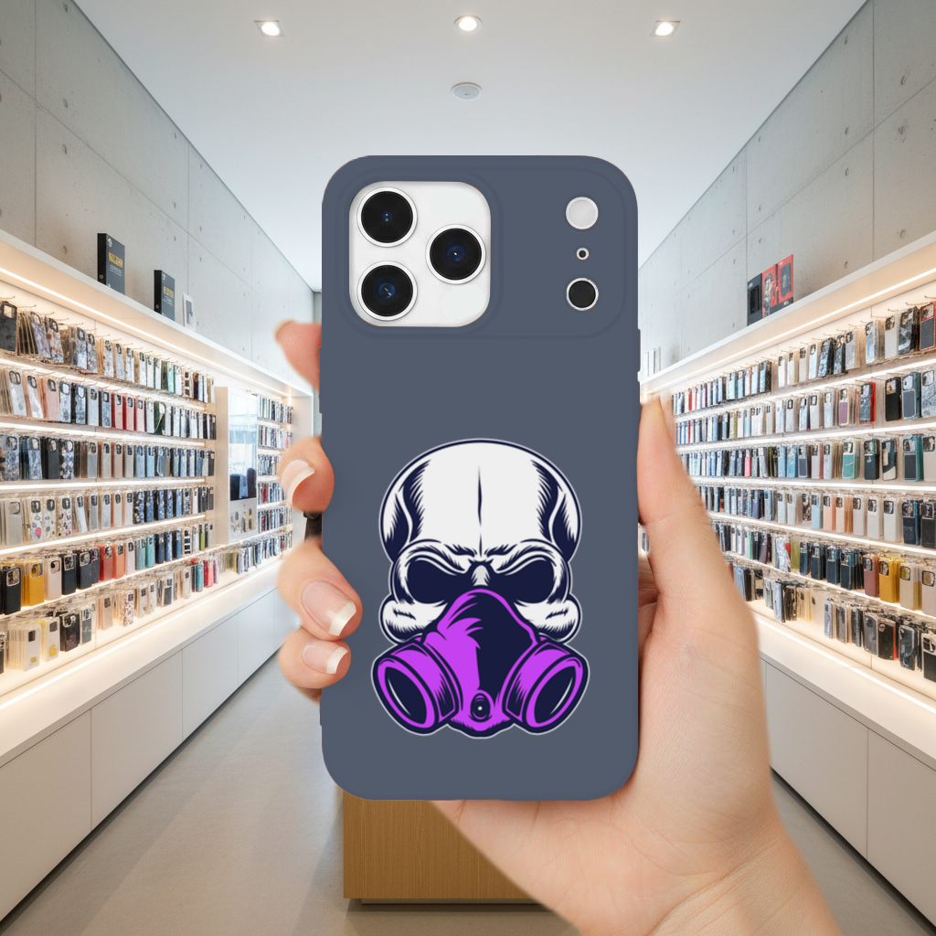 Skull with Gas Mask Illustration Modern and Edgy Design iPhone 17 Pro Max Case