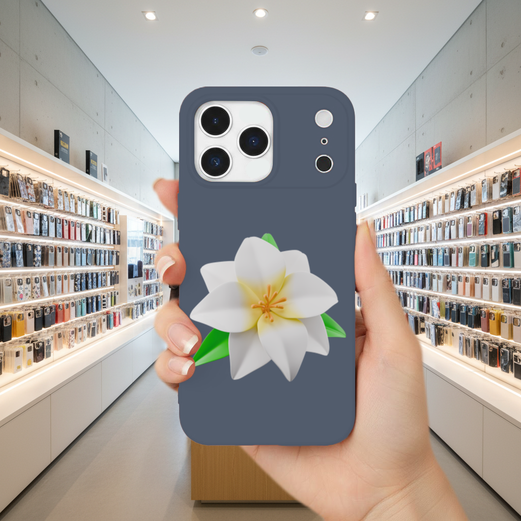 3D White Lily Flower Illustration iPhone 17 Pro Max Case