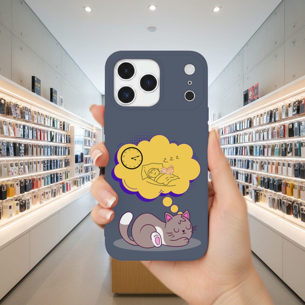 Cat Planning a 4 AM Zoomies Illustration iPhone 17 Pro Max Case