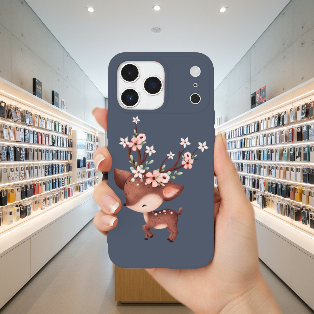 Cute Baby Deer with Floral Antlers iPhone 17 Pro Max Case