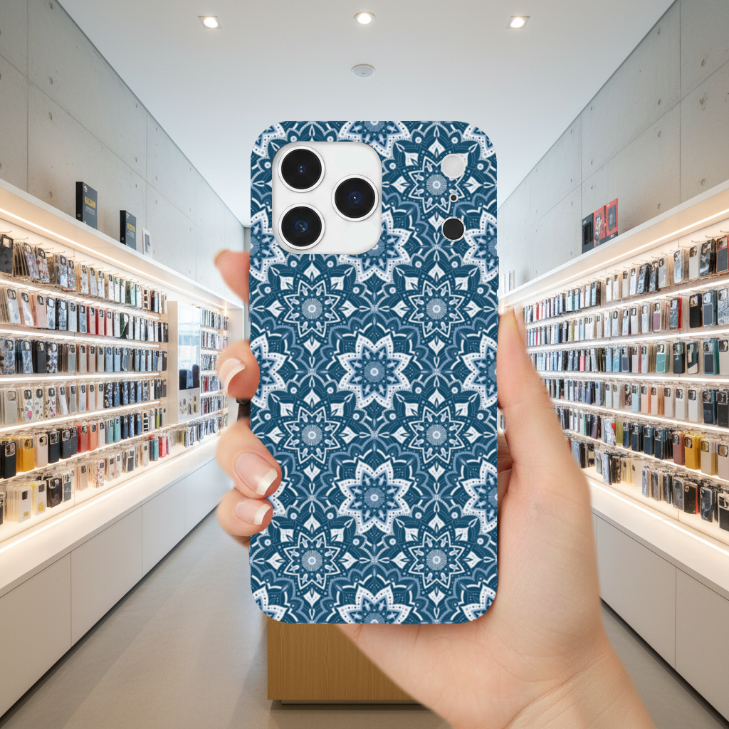 Elegant Blue Mandala Pattern iPhone 17 Pro Max Case