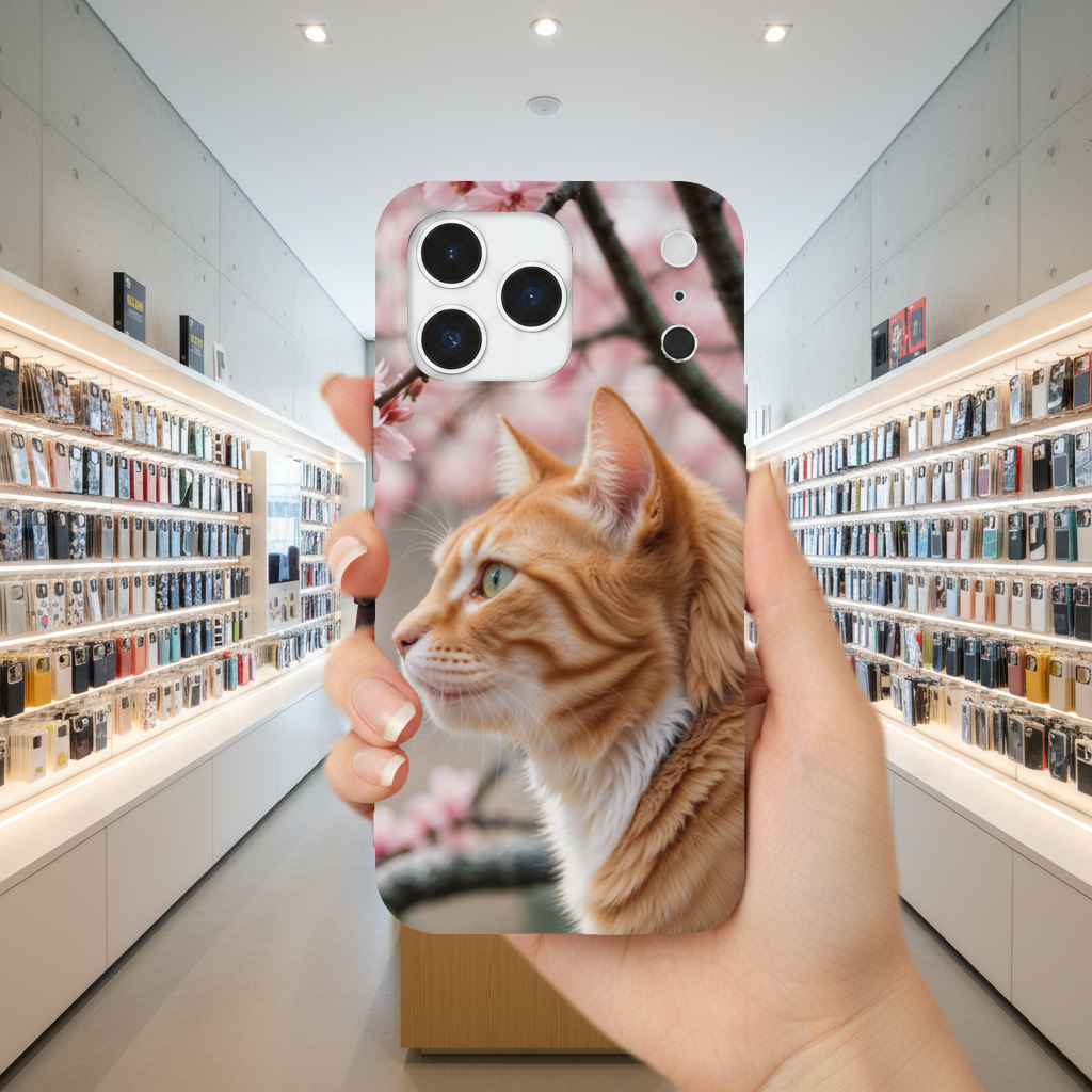 Adorable Ginger Cat Portrait Among Spring Flowers iPhone 17 Pro Max Case