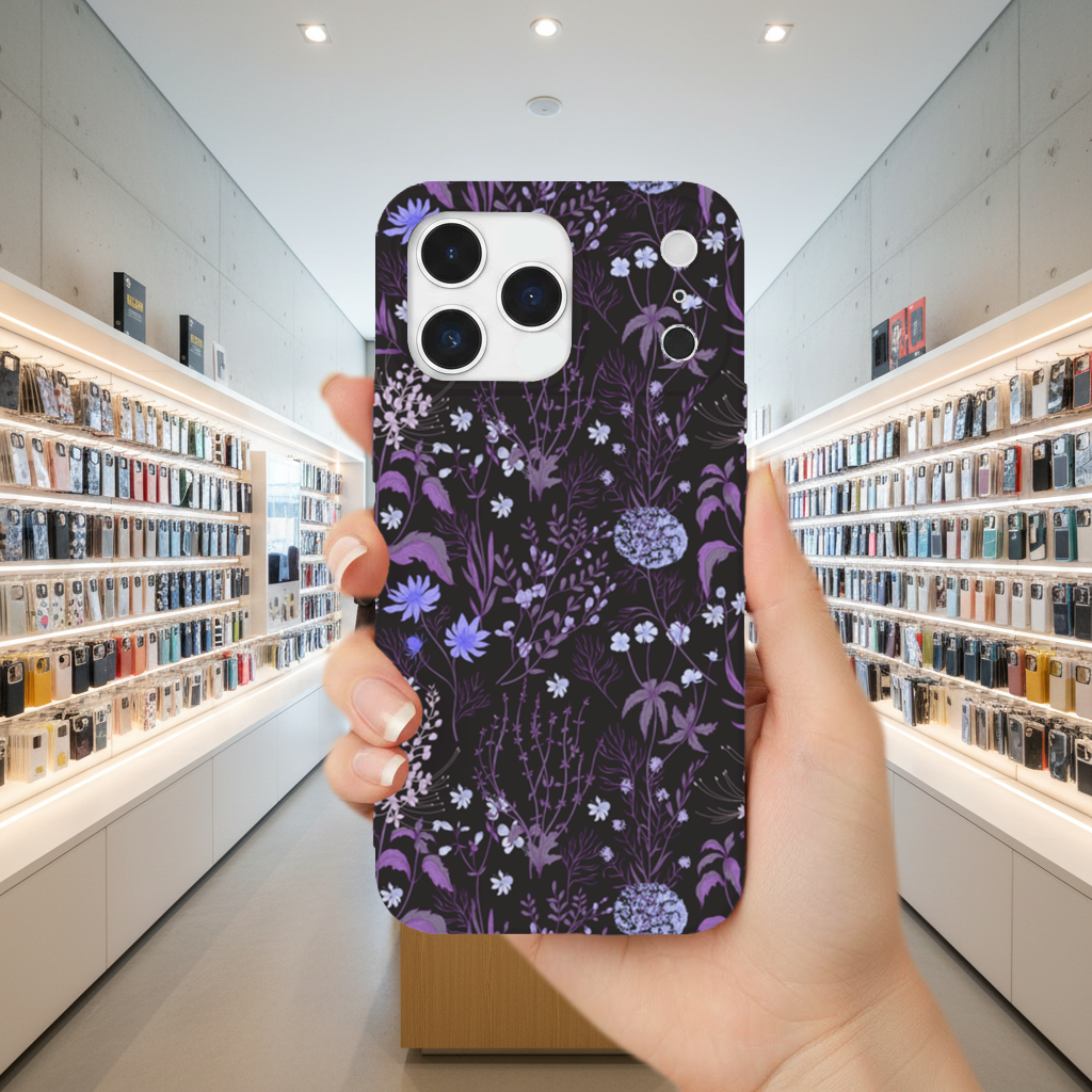 Mor Gotik Botanik iPhone 17 Pro Max Kılıfı