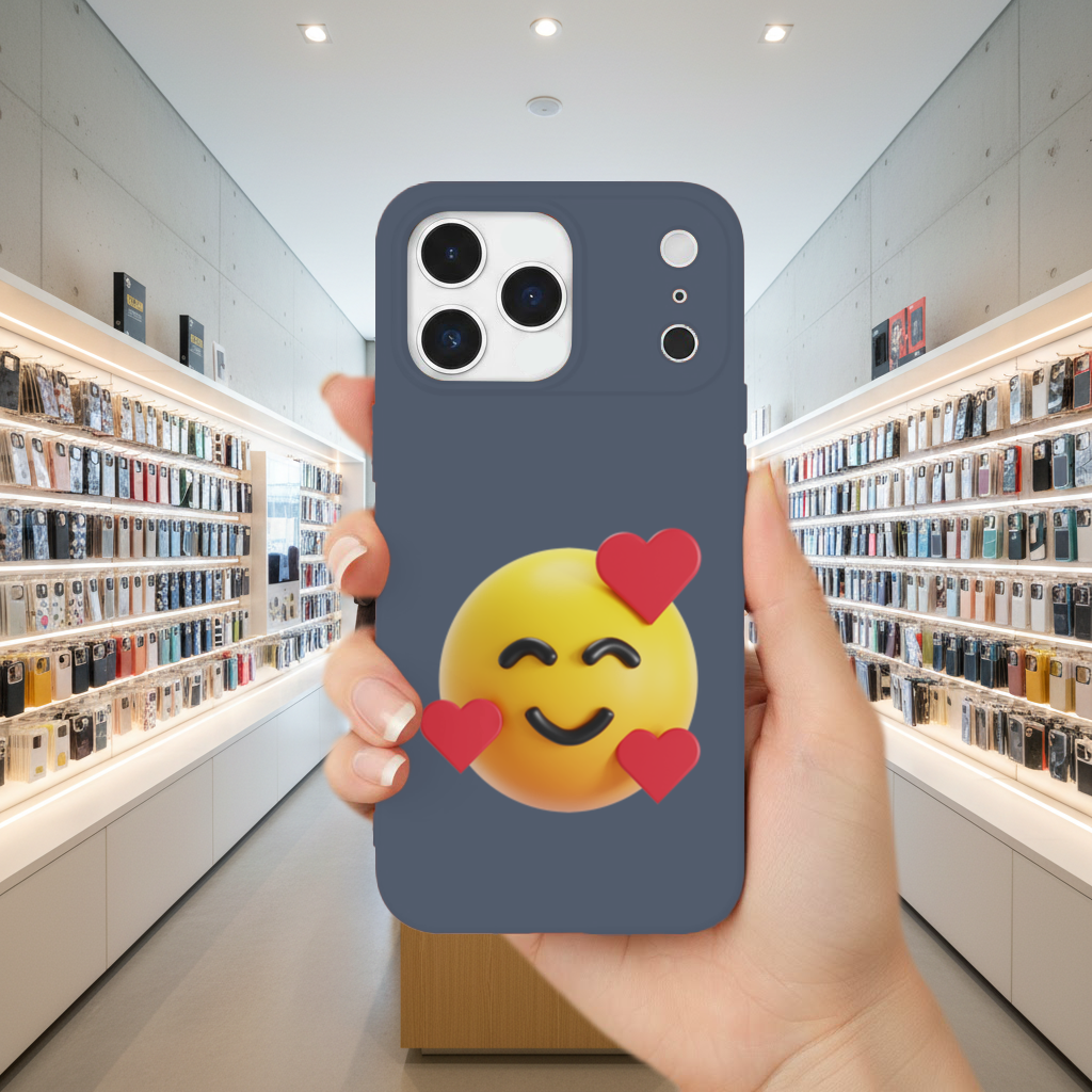 3D Hearts Smiling Emoji iPhone 17 Pro Max Case