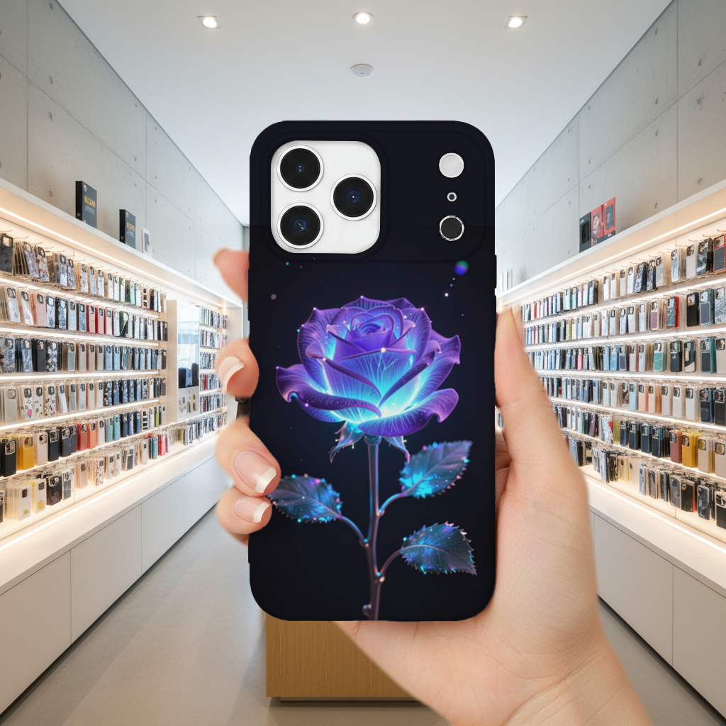 Bioluminescent Neon Rose iPhone 17 Pro Max Case