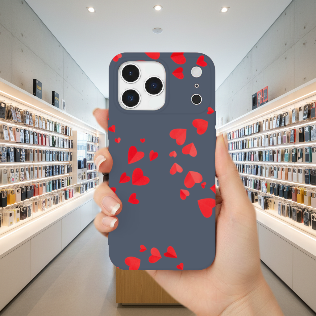 Red Hearts Frame Design iPhone 17 Pro Max Case