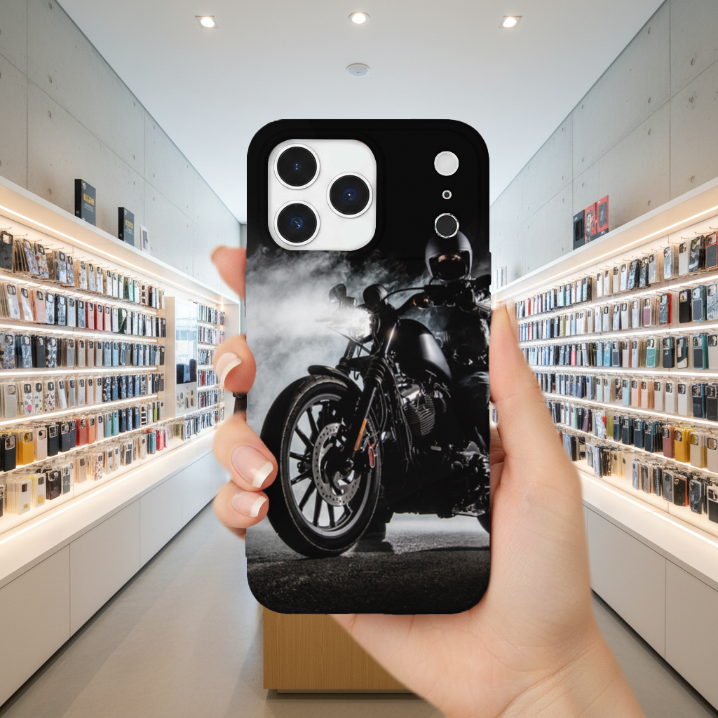 Dark Night Cruiser Motorcycle Rider iPhone 17 Pro Max Case