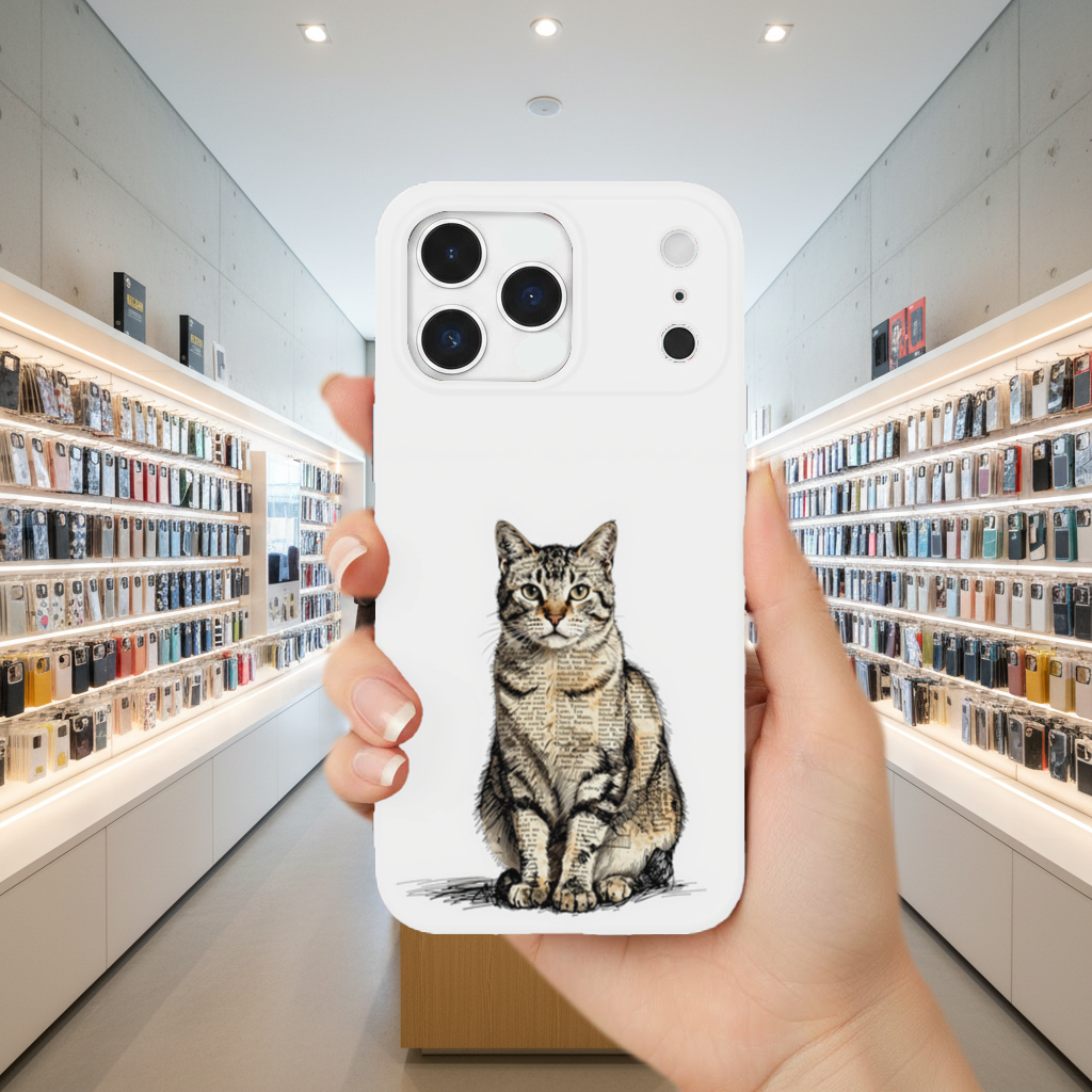 Vintage Newspaper Collage Tabby Cat iPhone 17 Pro Max Case