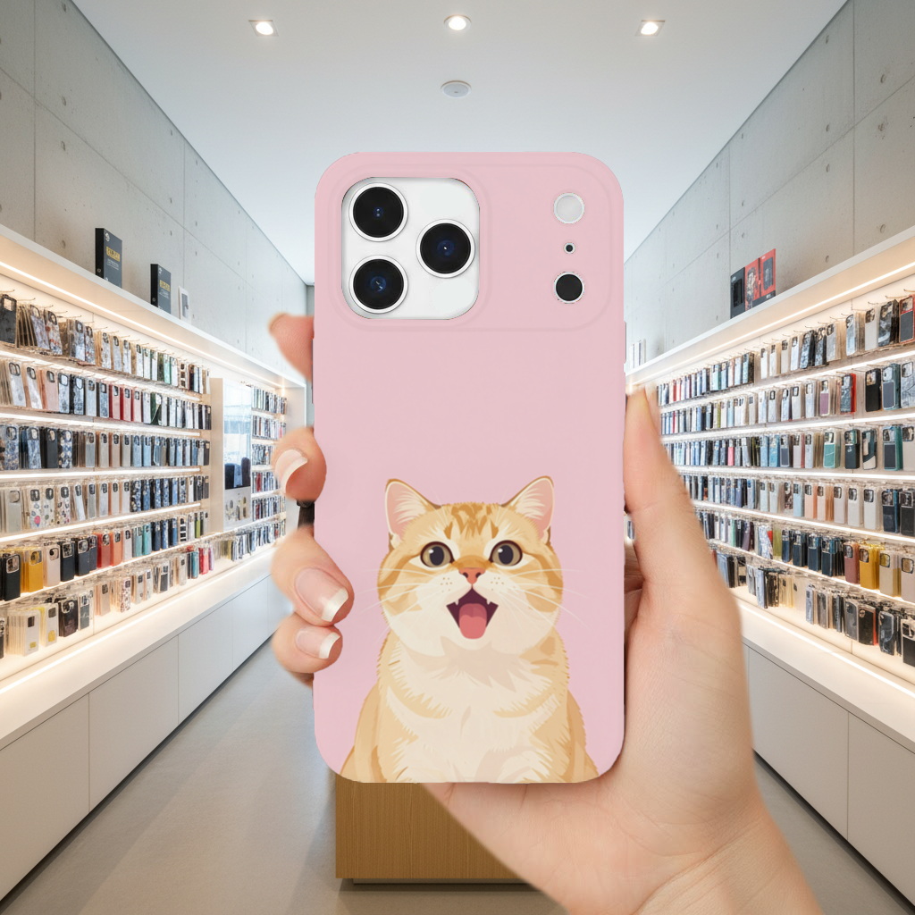 Kawaii Meowing Orange Cat iPhone 17 Pro Max Case
