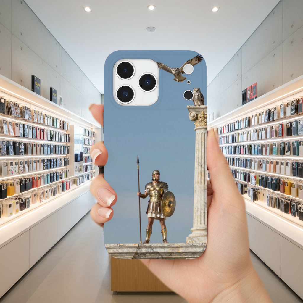 Ancient Greek Warrior with Athena Owls iPhone 17 Pro Max Case