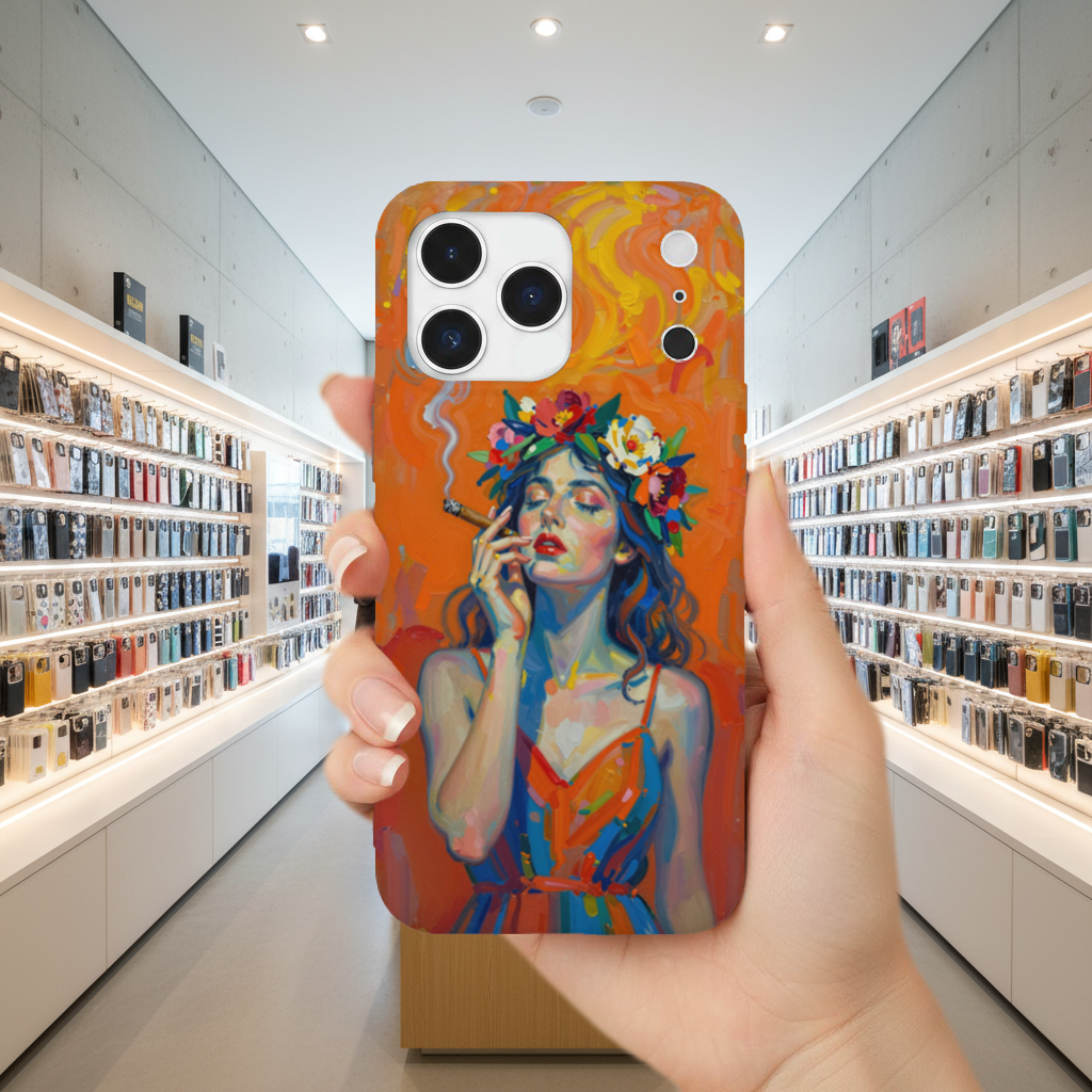 Bohemian Woman with Flower Crown iPhone 17 Pro Max Case