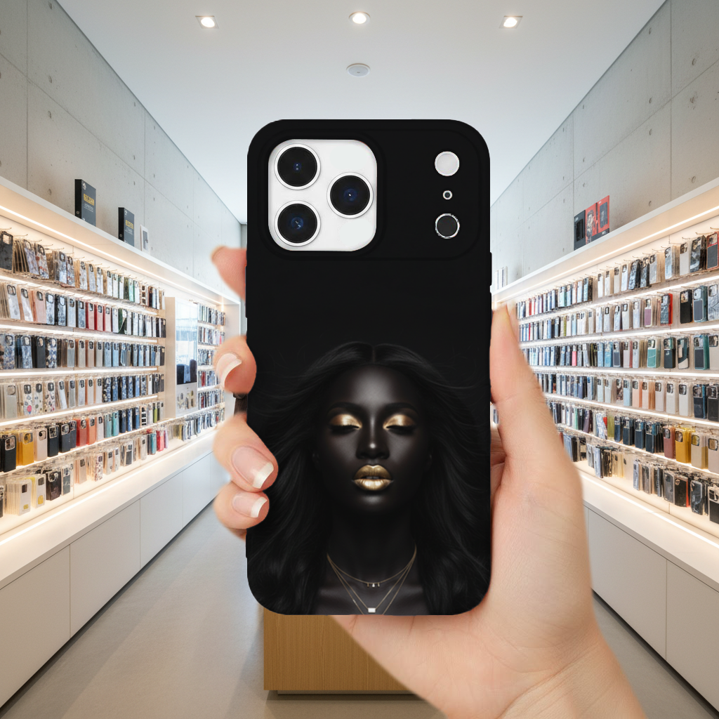 Gold Makeup Black Woman iPhone 17 Pro Max Case