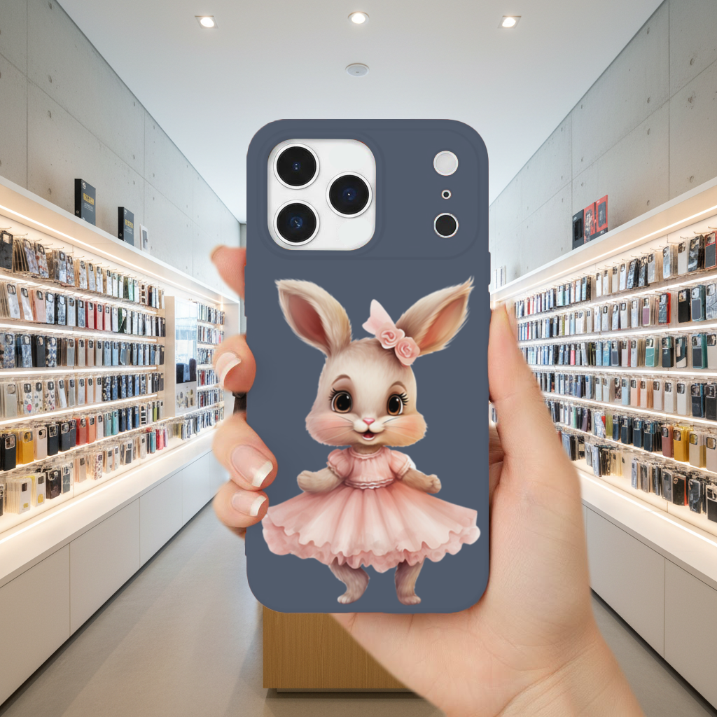 Kawaii Rabbit in Pink Ruffled Dress iPhone 17 Pro Max Case