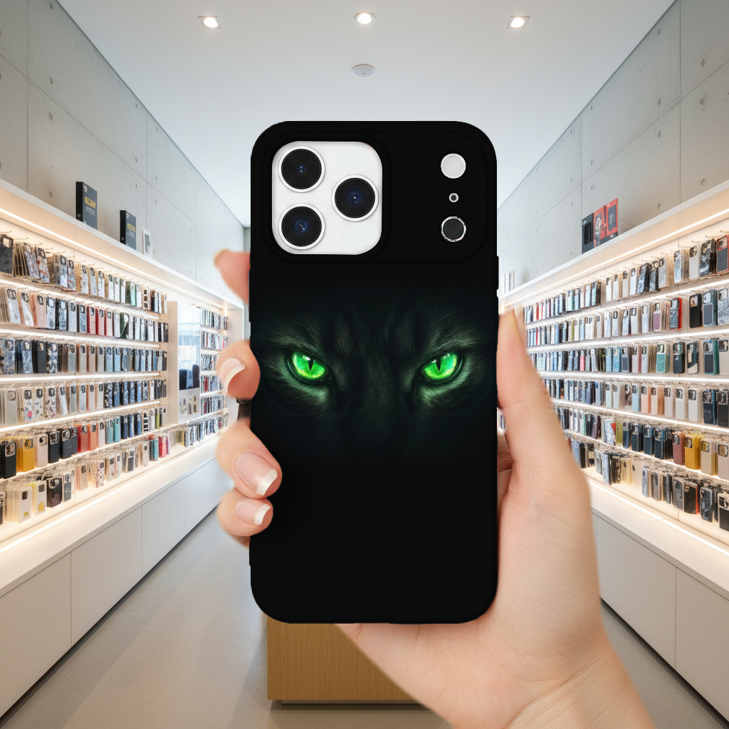 Glowing Green Monster Eyes iPhone 17 Pro Max Case