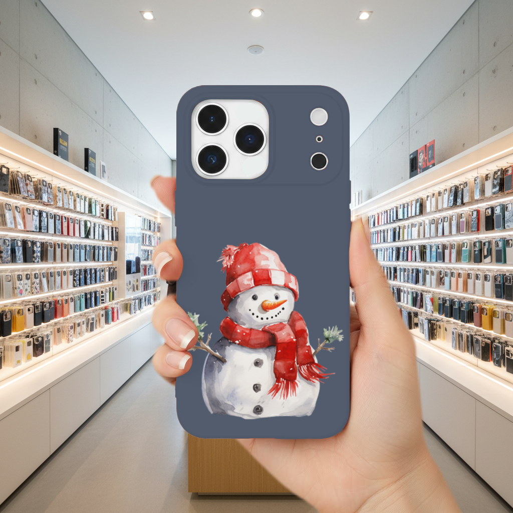 Cozy Red Scarf Snowman iPhone 17 Pro Max Case