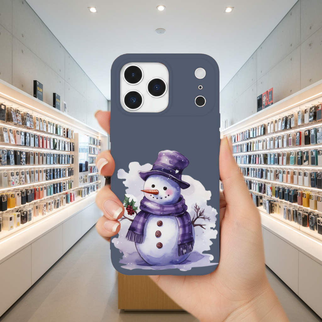 Whimsical Purple Snowman iPhone 17 Pro Max Case