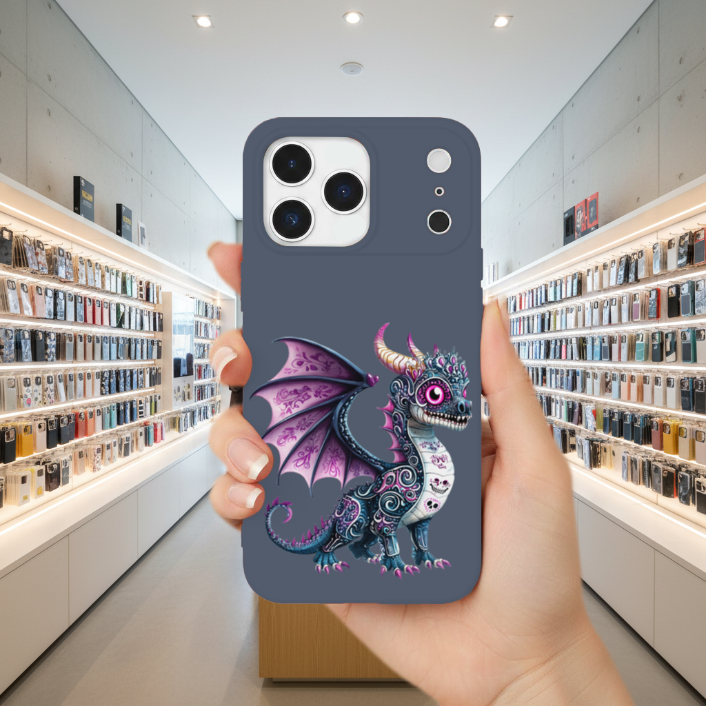Purple Sugar Skull Dragon iPhone 17 Pro Max Case