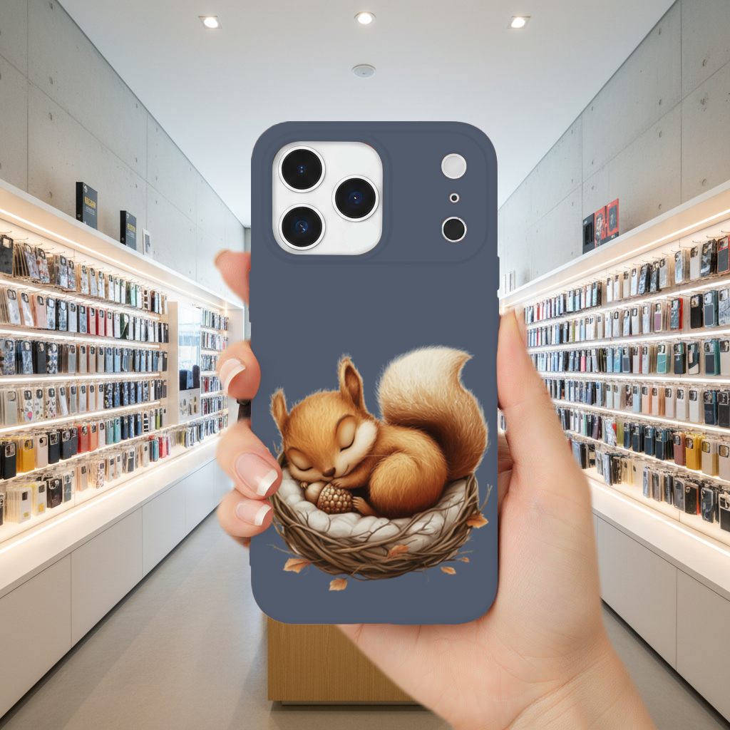 Sleeping Baby Squirrel in Nest iPhone 17 Pro Max Case