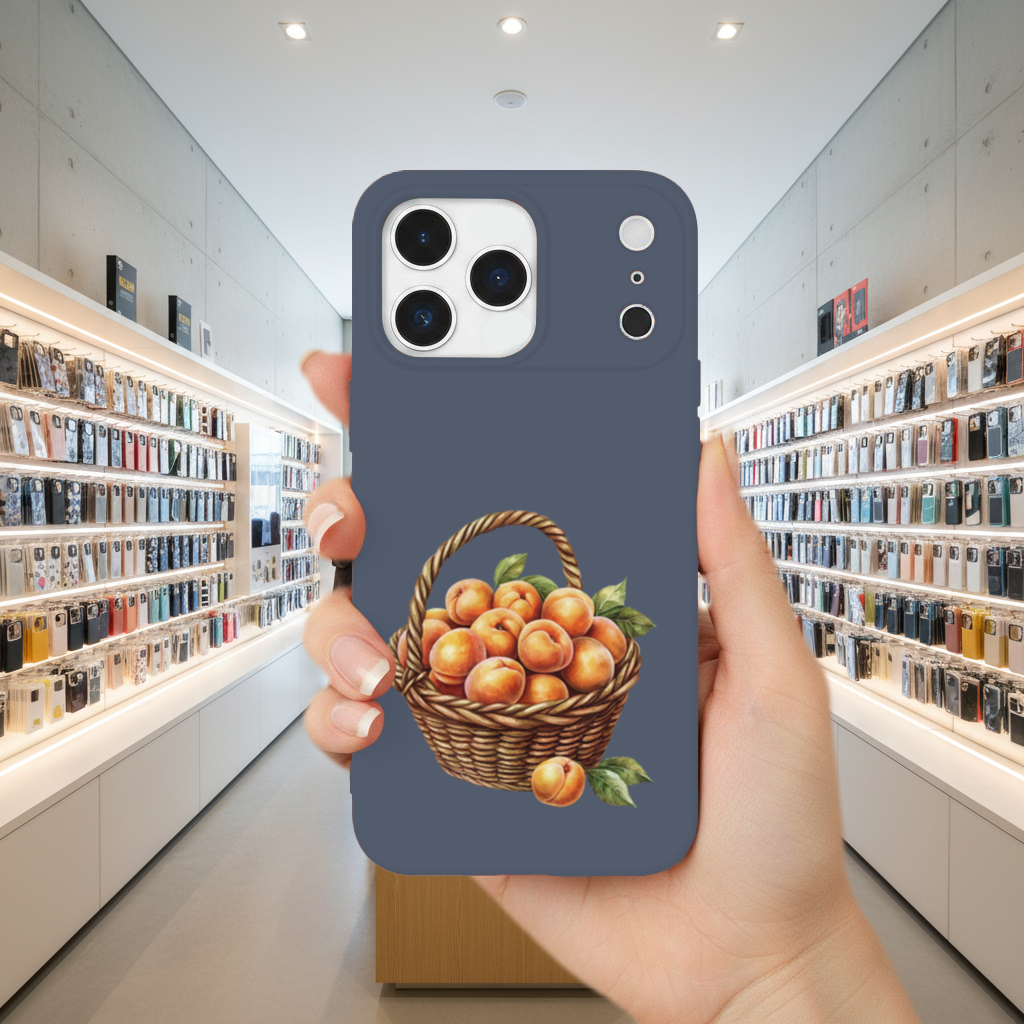 Fresh Peaches in Wicker Basket iPhone 17 Pro Max Case