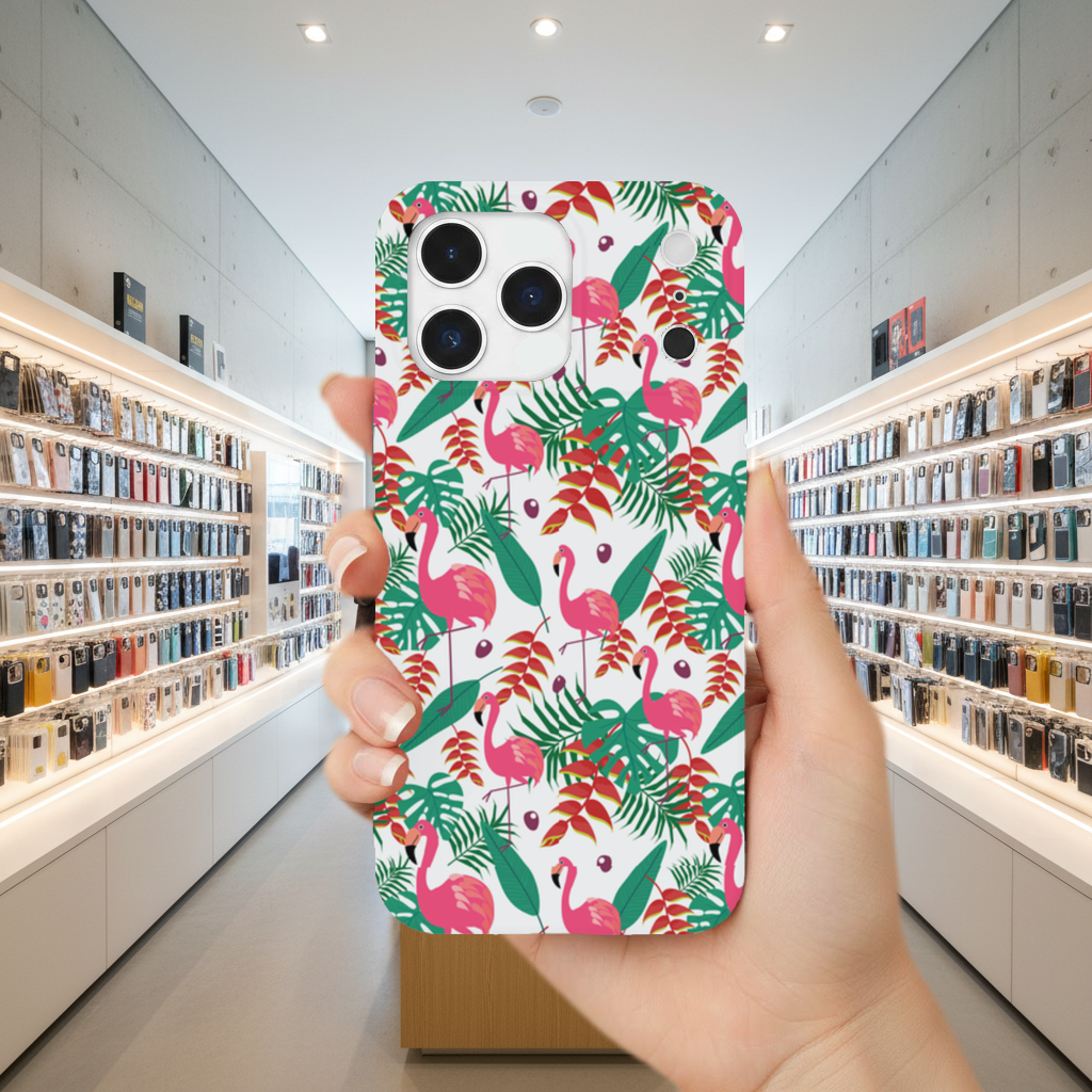 Pink Flamingo Tropical Leaves iPhone 17 Pro Max Case