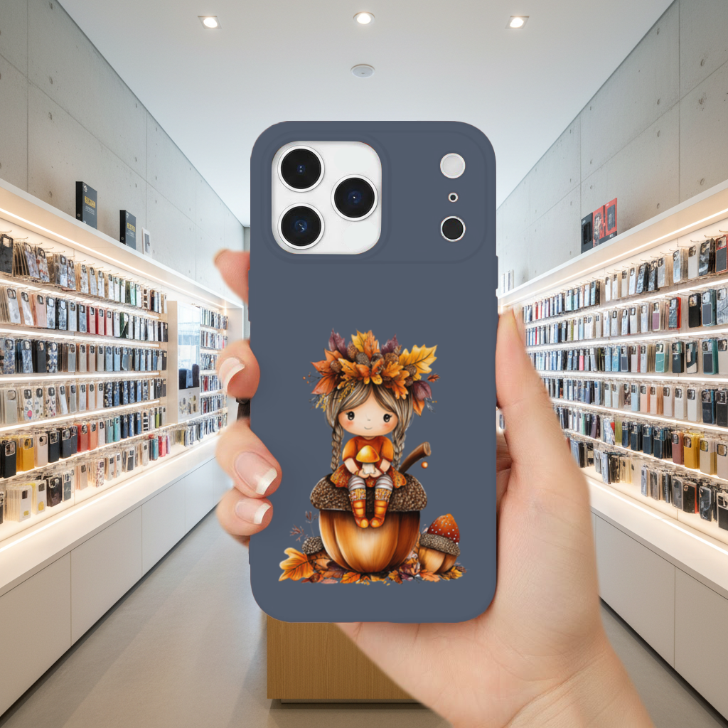 Autumn Acorn Mushroom Girl iPhone 17 Pro Max Case