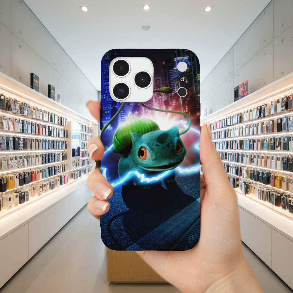 Glowing Neon Creature in Night City iPhone 17 Pro Max Case