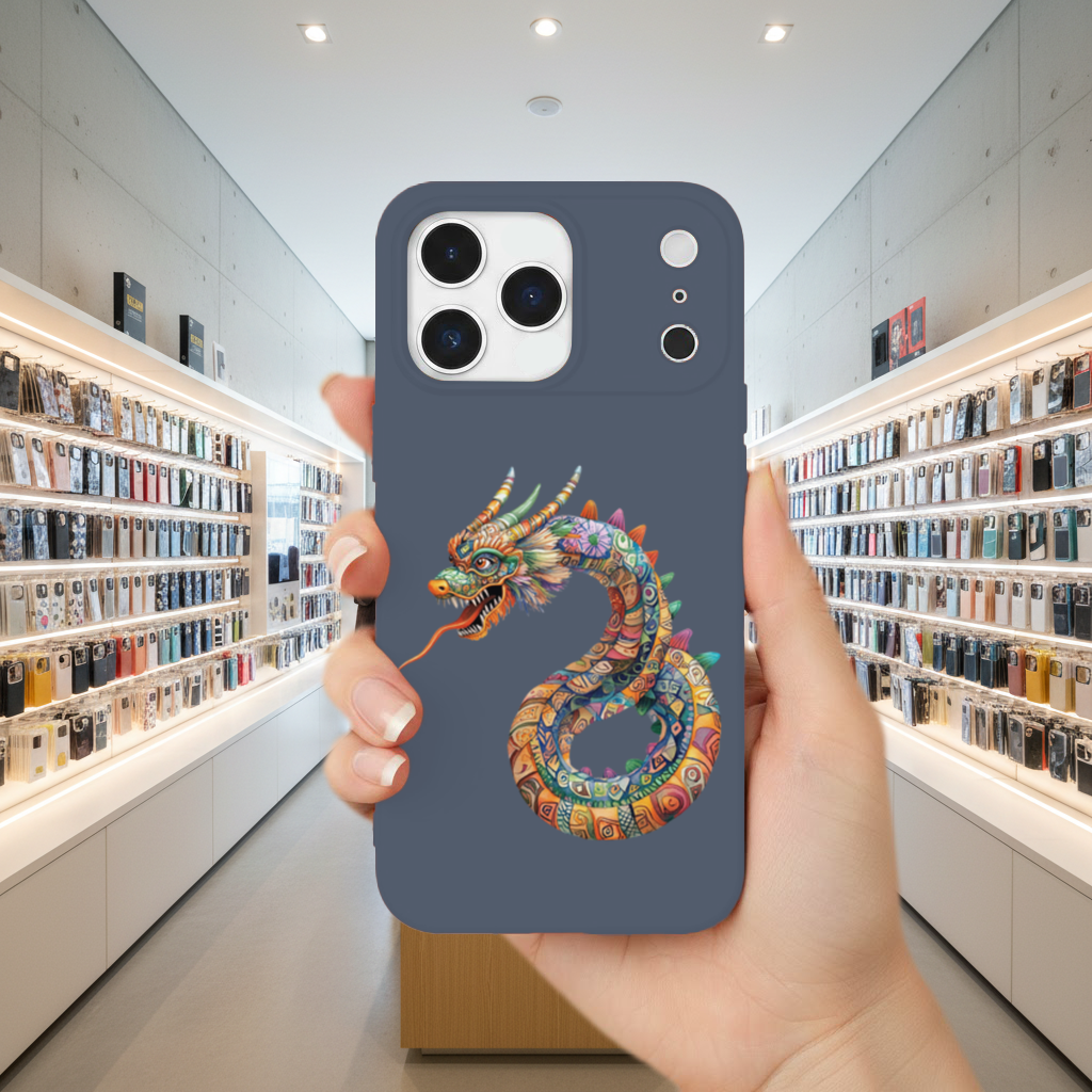 Renkli Mozaik Çin Ejderhası iPhone 17 Pro Max Kılıfı