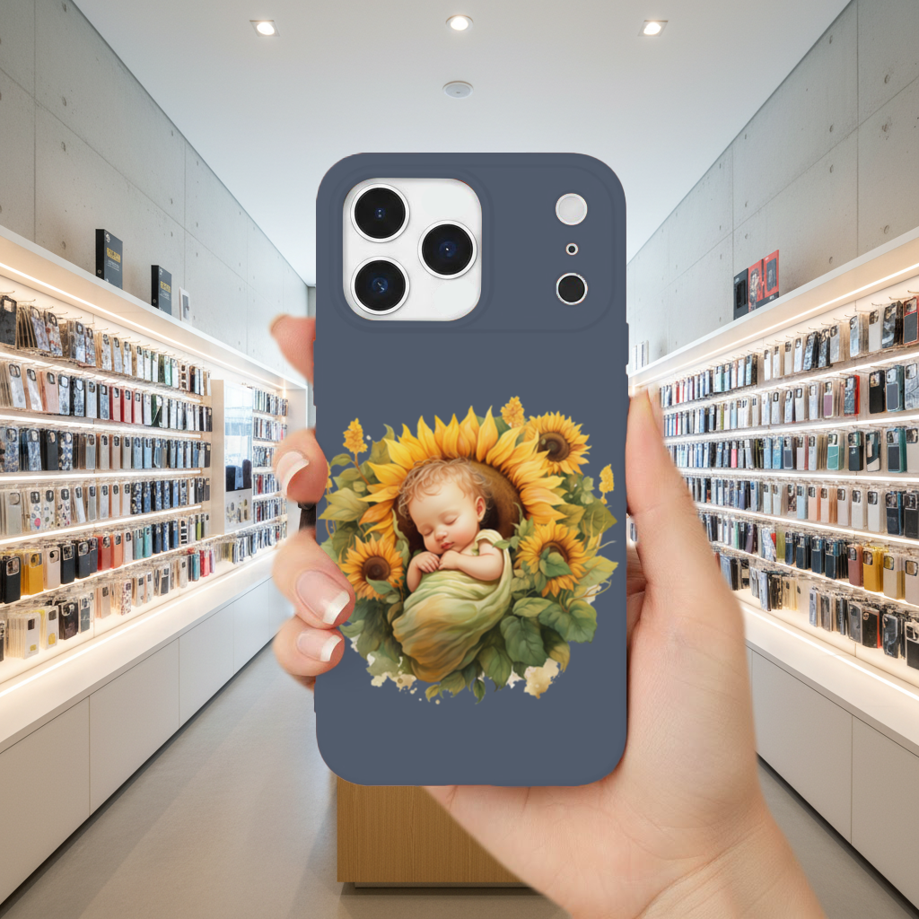 Ayçiçeği İçinde Uyuyan Bebek iPhone 17 Pro Max Kılıfı