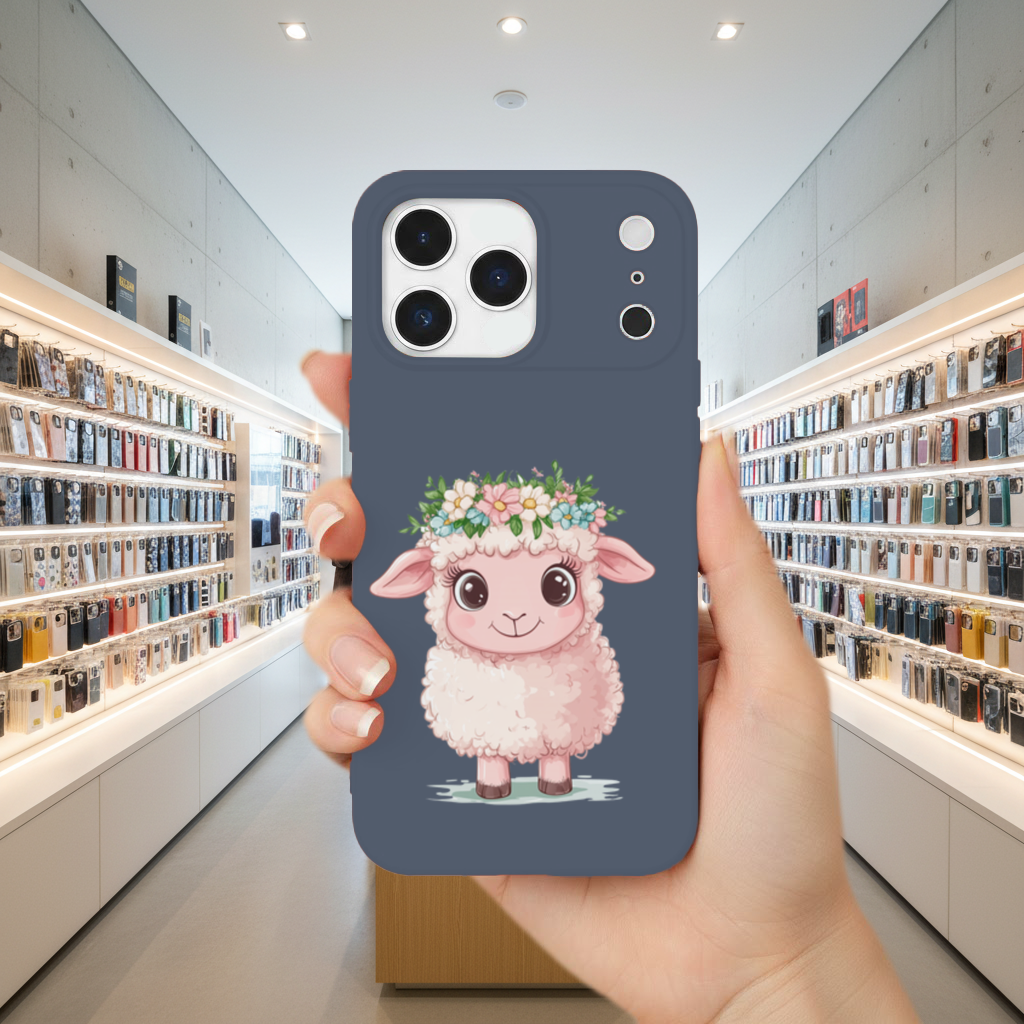 Kawaii Flower Crown Pink Lamb iPhone 17 Pro Max Case